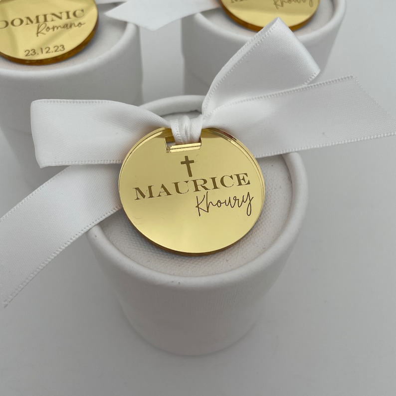 10 x Personalised Initial Bomboniere Favor Tags image 8
