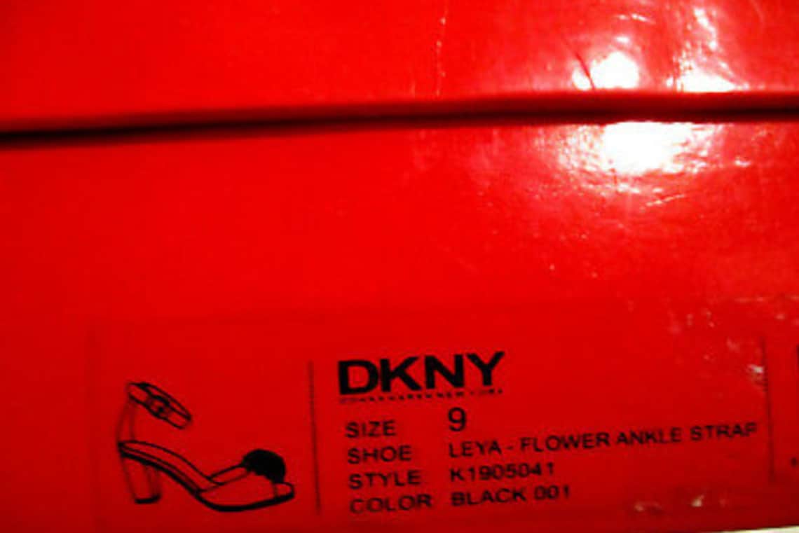 DKNY Chunky Leather Vintage Heels Shoes Peep toes Flower | Etsy