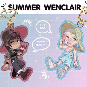 2.5&quot; Summer Wednesday and Enid Colored Acrylic Charm Sets