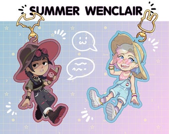 2.5&quot; Summer Wednesday and Enid Colored Acrylic Charm Sets