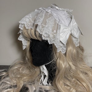 White Rabbit Lace Lolita Headband - Gothic Hair Accessory