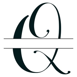 Letter Q Split Monogram | Digital File