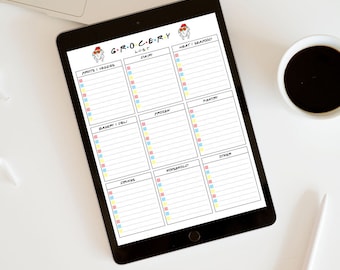 FRIENDS Themed Digital & Printable PDF Grocery List