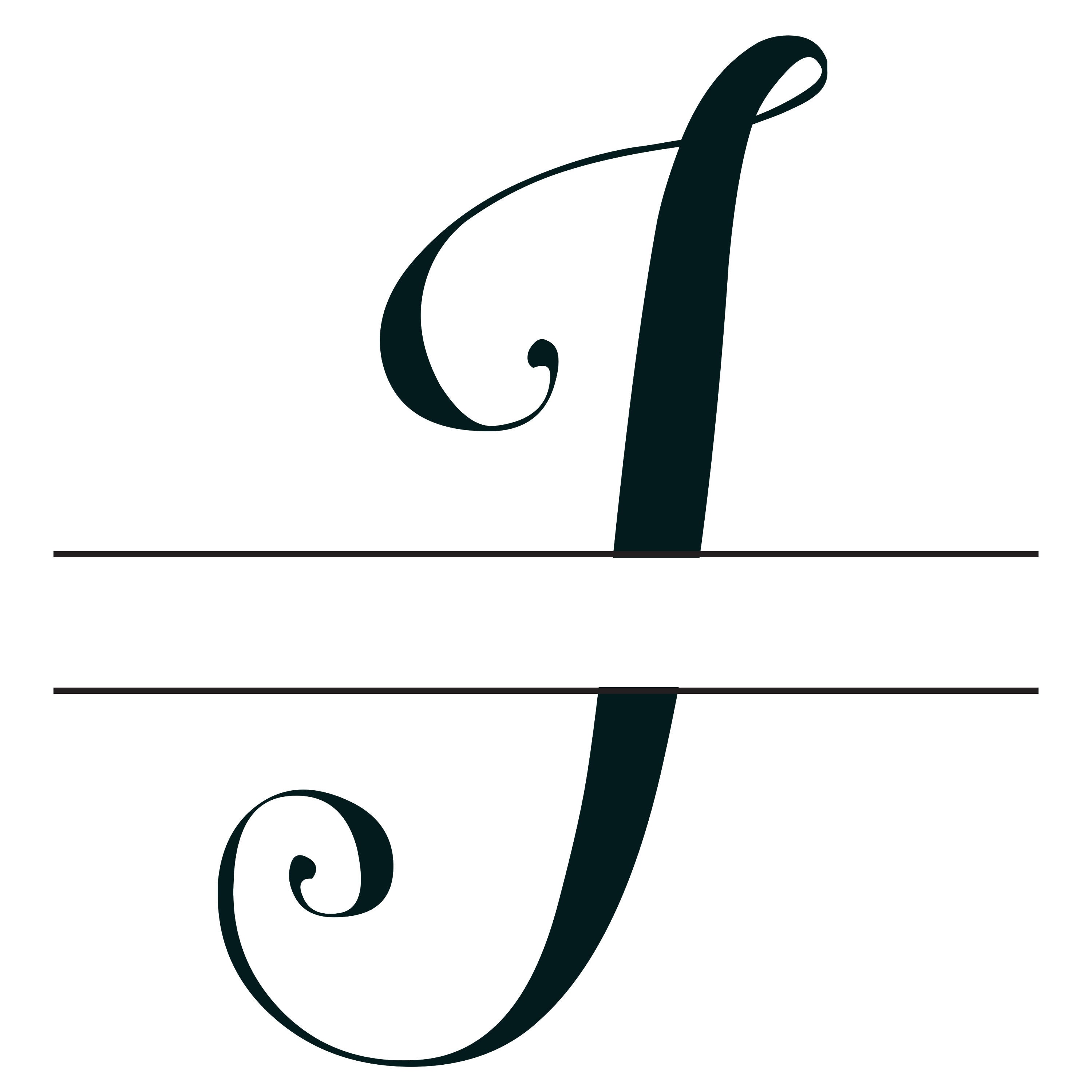 Letter I Split Monogram | Digital File