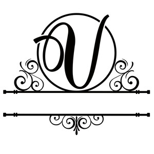 Letter U Split Monogram | Digital File