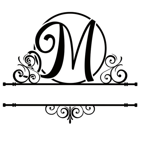 Letter M Split Monogram Digital File - Etsy