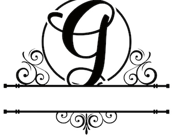 Letter G Split Monogram | Digital File