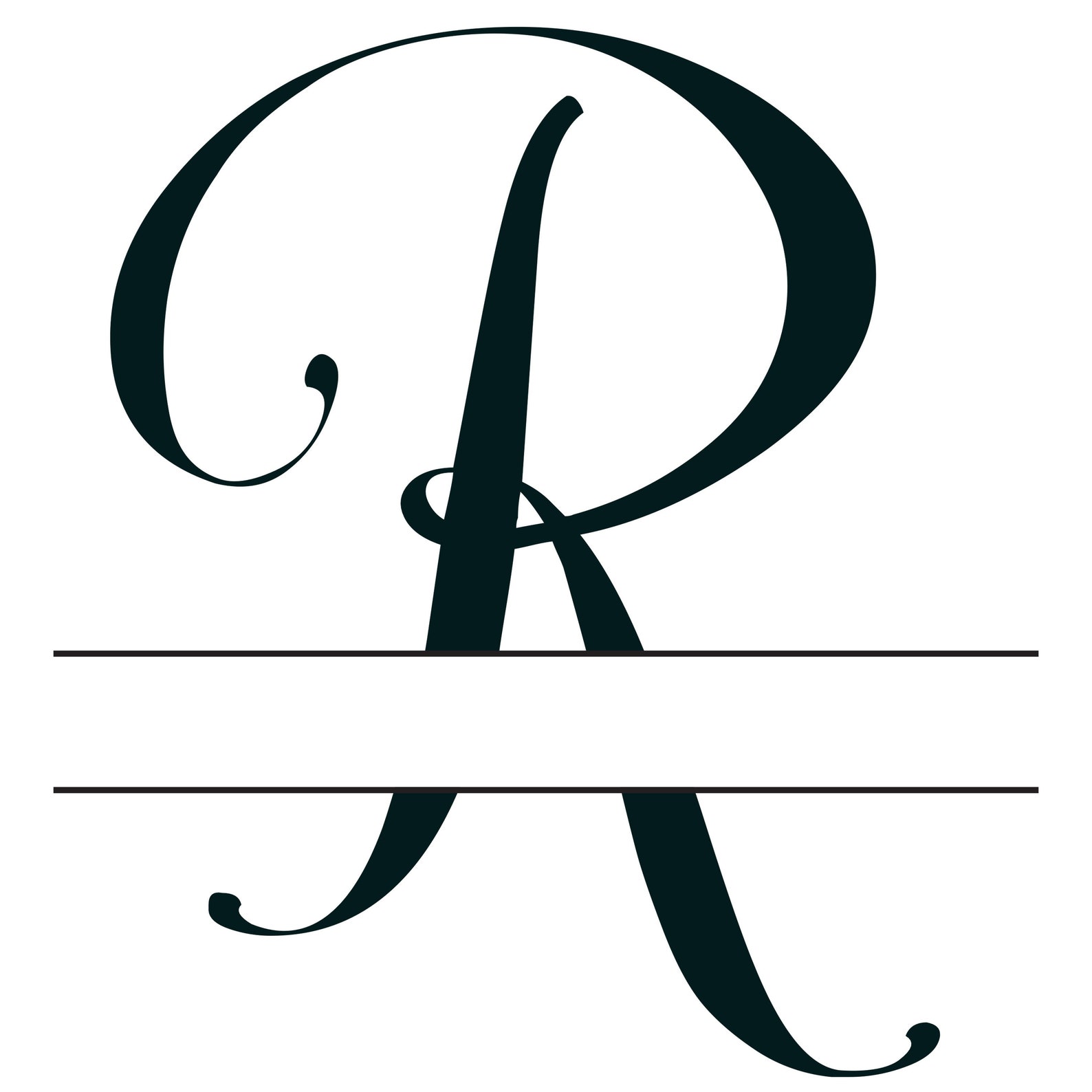 Letter R Split Monogram Digital File - Etsy