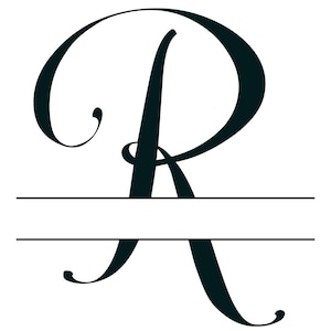 Letter R Split Monogram | Digital File