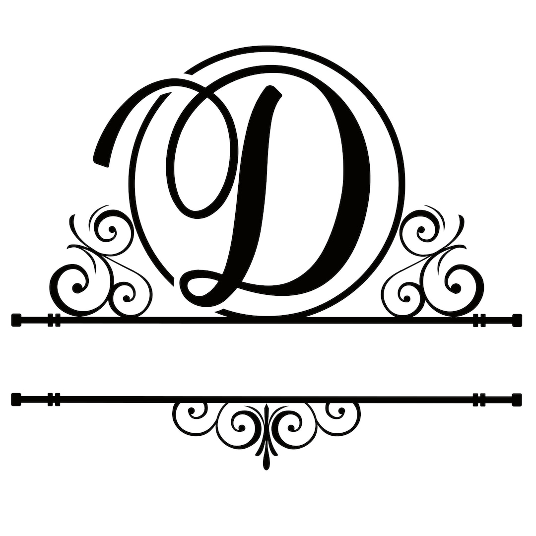Letter D Split Monogram | Digital File - Etsy
