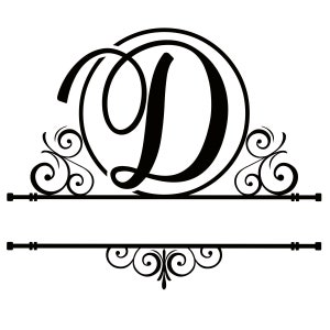 Carta D Dividir Monograma / Archivo Digital