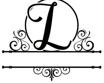 Letter L Split Monogram | Digital File