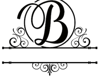 Letter B Split Monogram | Digital File