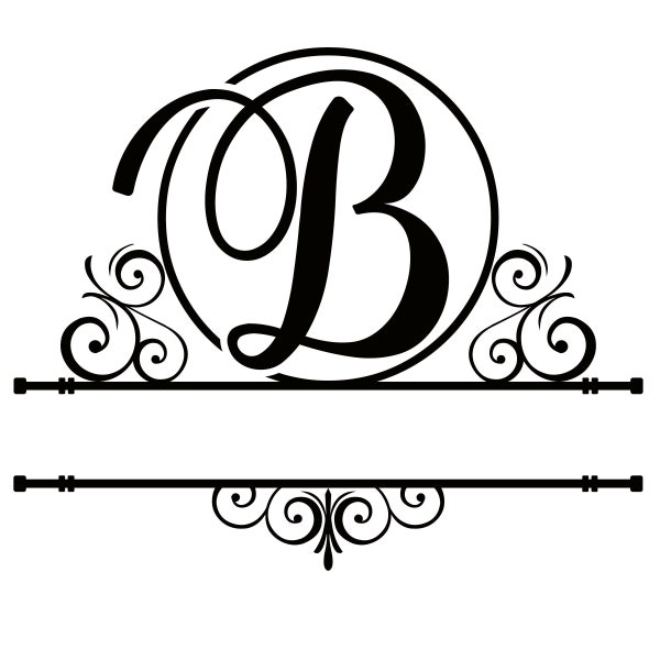 Letter B Split Monogram | Digital File