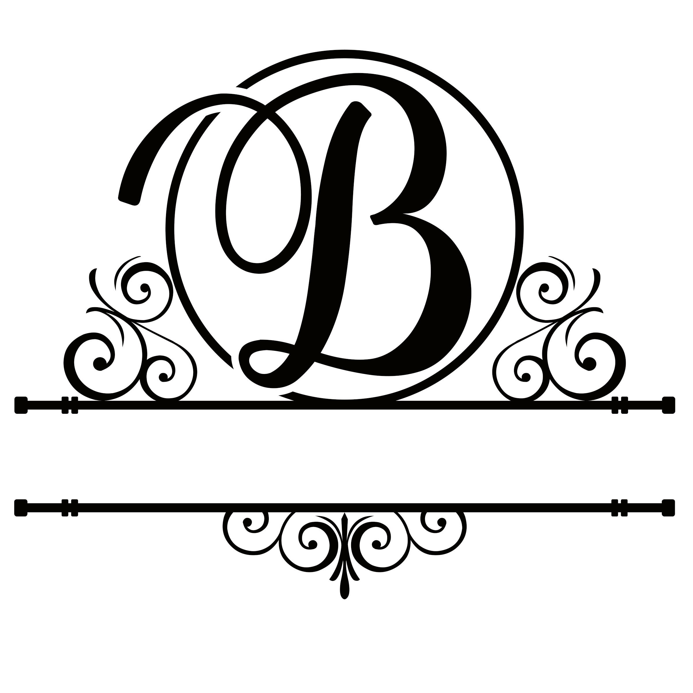 Letter B Split Monogram | Digital File