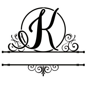 Letter K Split Monogram | Digital File