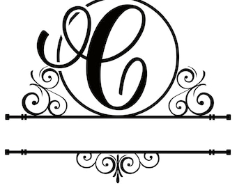 Letter C Split Monogram | Digital File