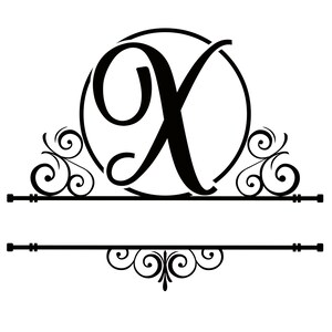 Letter X Split Monogram | Digital File