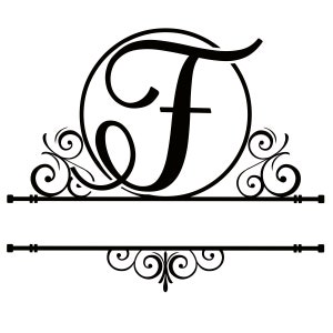 Lettre F Split Monogram | Fichier numérique
