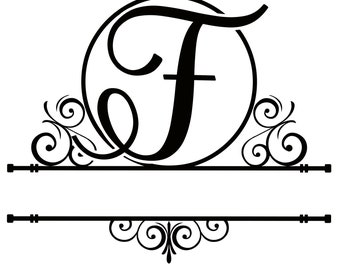 Letter F Split Monogram | Digital File