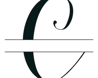 C Letter Split Monogram - Digital File With SVG and PNG File - Etsy