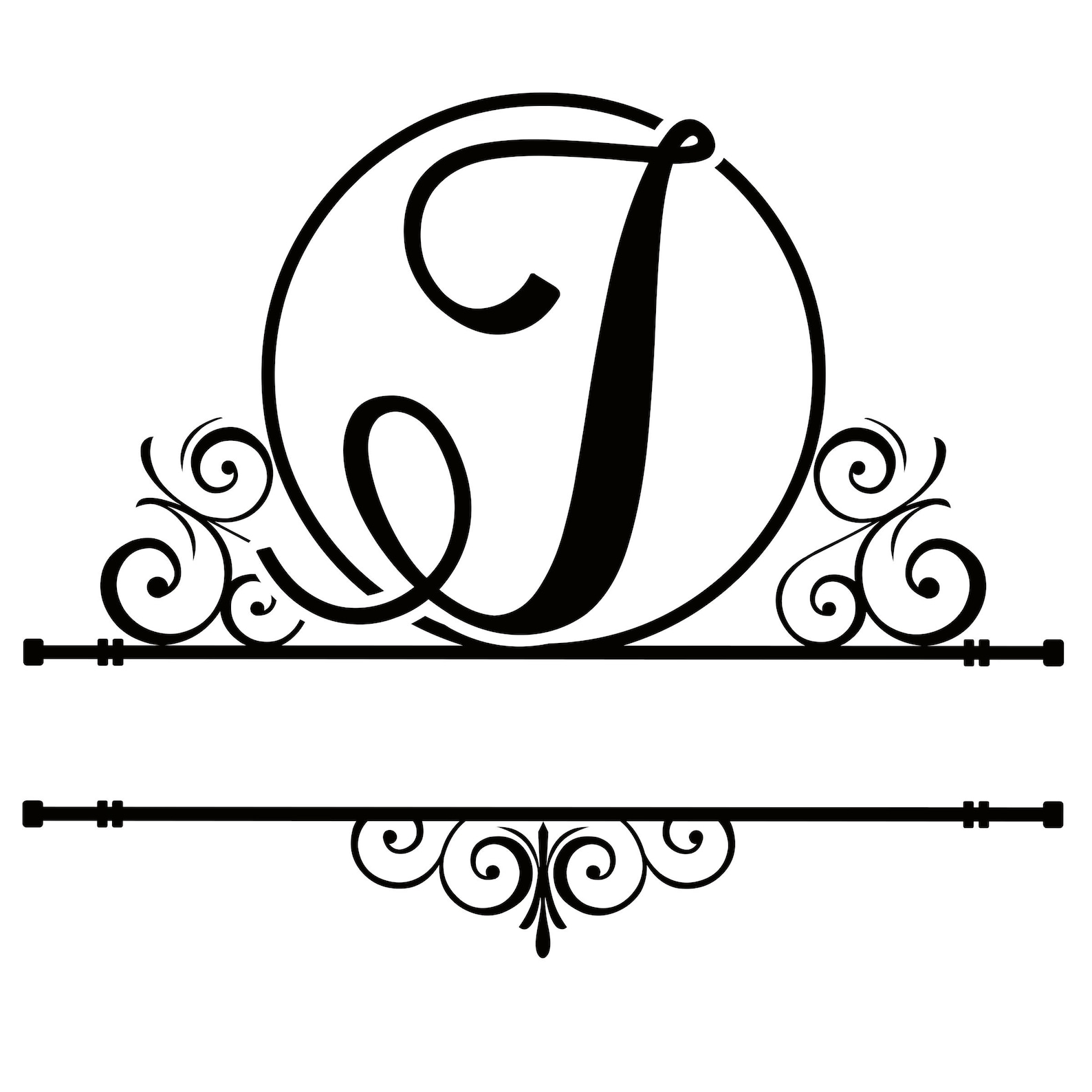 Letter J Split Monogram Digital File - Etsy