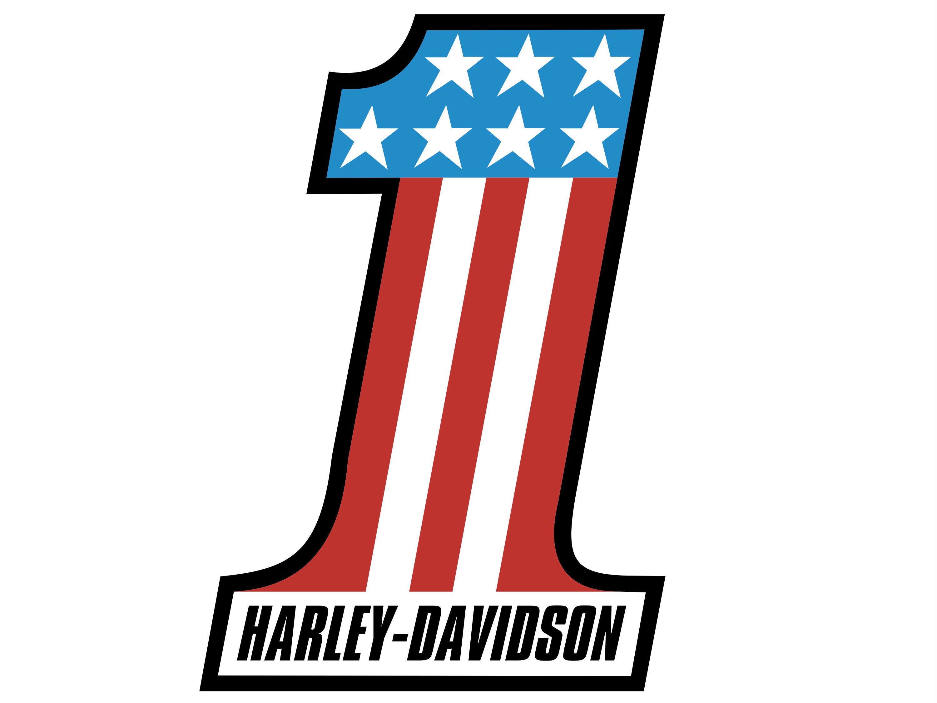 Harley Davidson "1" Stars and Strips Logo SVG