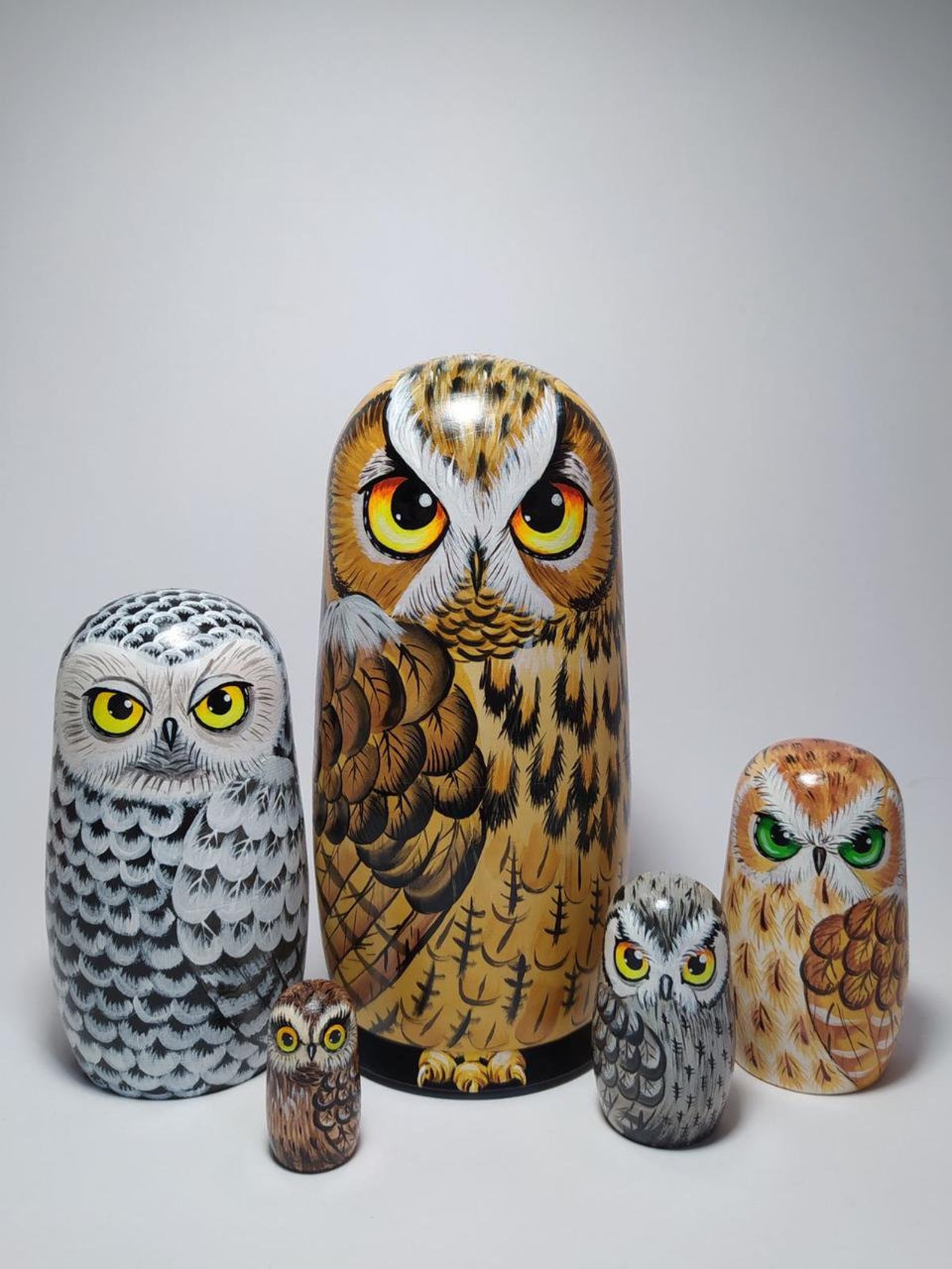 New Owl Matryoshka Nesting Dolls 175 cm Nesting Dolls 5 pcs Etsy