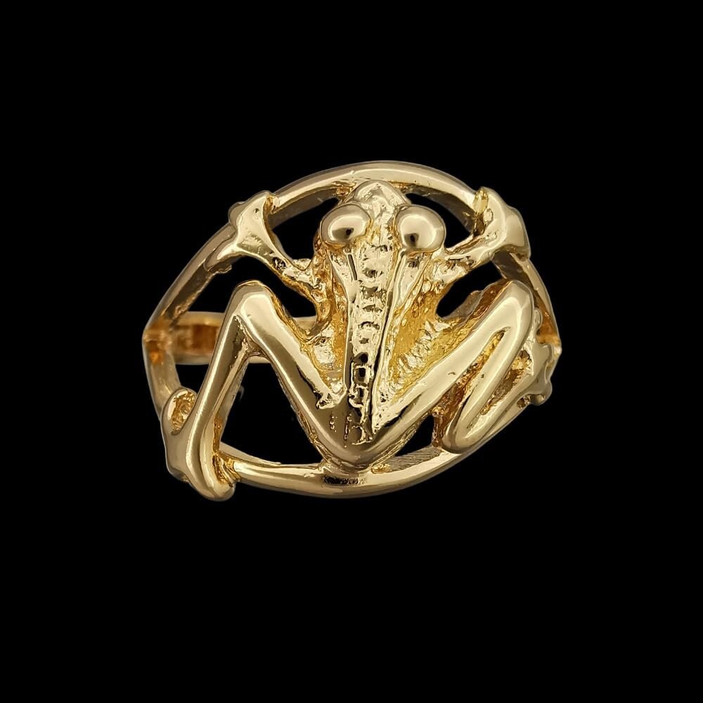 Anello a forma di rana in argento Sterling 925
