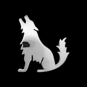 Pingente de lobo, pingente de prata esterlina 925, pingente de lobo, pingente de lobo uivante, colar de lobo