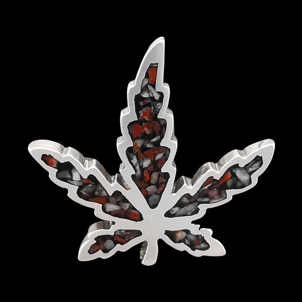 Wild Horse Magnesite Medium Cannabis Leaf Pendant