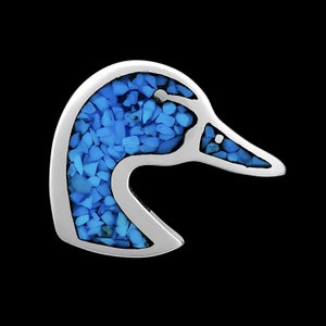 Ente Anhänger, 925 Sterling Silber Anhänger, Navajo Anhänger, Handgefertigter Schmuck, Opal Anhänger, Stockente, Haustier Ente