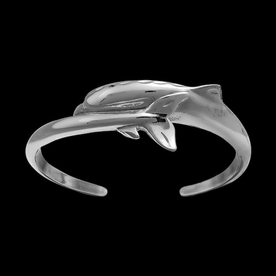 Bracelet En Argent Massif 925 Maille Figaro Avec Breloque Dauphin - Occasion Superbe état