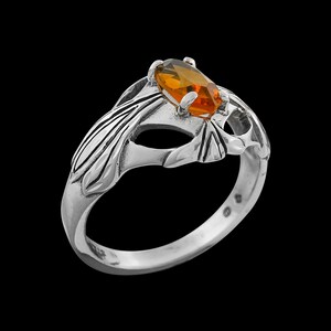 925 Sterling Silver Citrine Ring • November Birthstone Jewelry