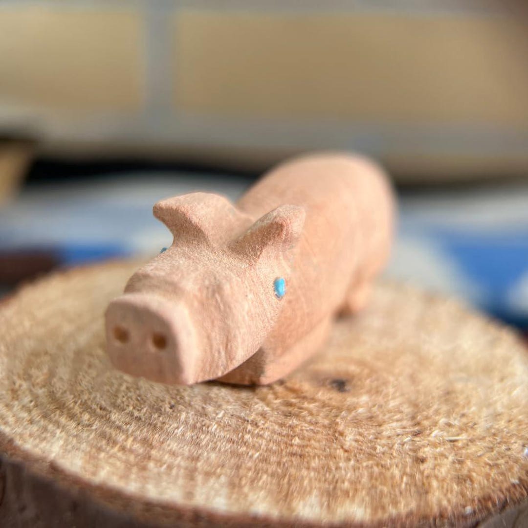 Zuni Sandstone Pig Fetish – Hand-carved by Brandon Phillips - Etsy