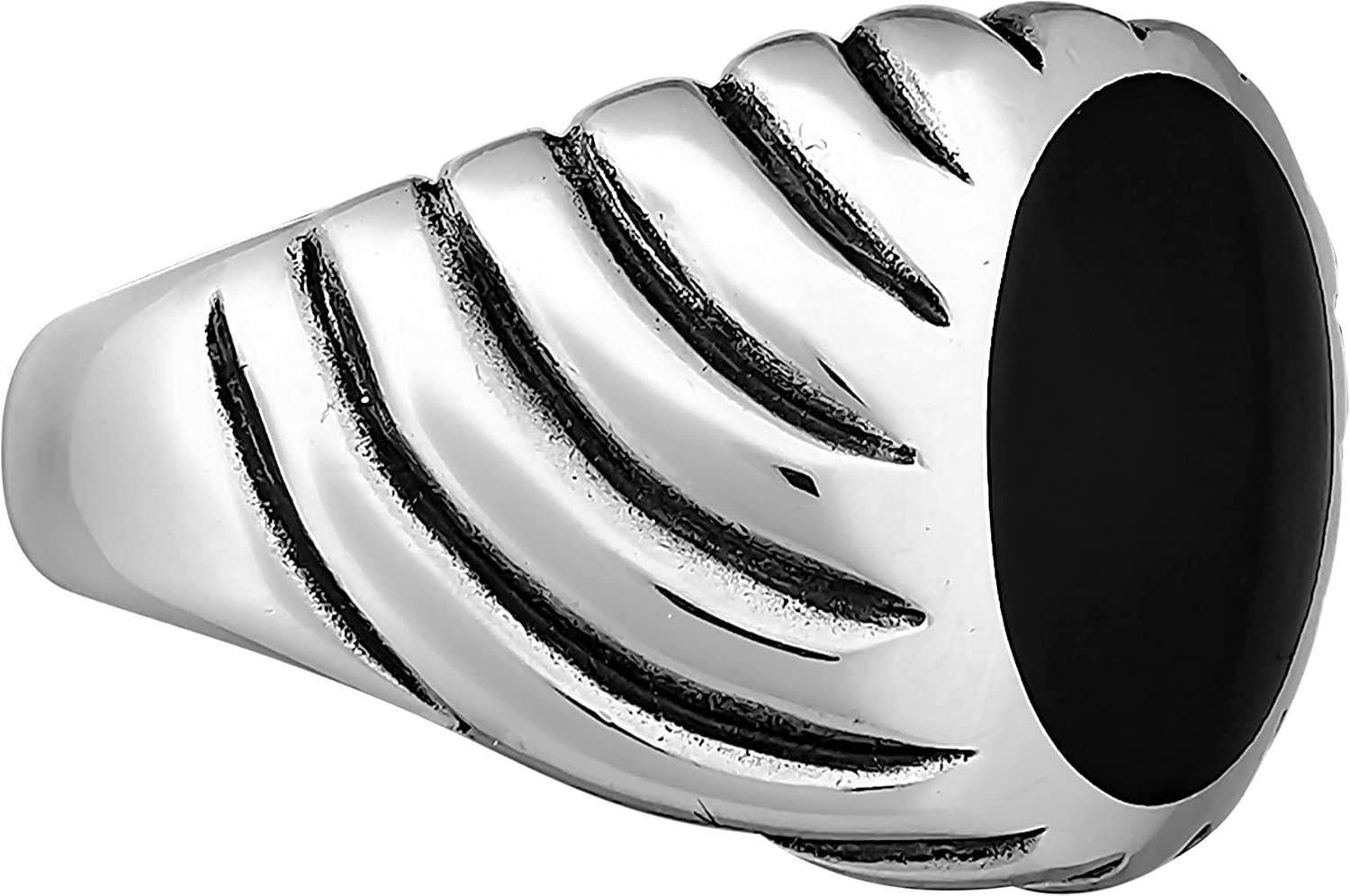 Size 10.5-925 Sterling Silver Oval Black Resin Ring, Curved Size 10.5-925 Sterling Silver Oval Black Resin Ring, Curved