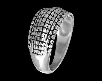 【完売間近】 TOWTOW.ARCHIVE Checker Board Ring Silver CZ Silver Checker Board Ring - Etsy