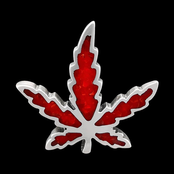 Red Coral Medium Palmate Leaf Pendant