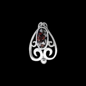 925 Sterling Silver Scrollwork Pendant inlaid with Wild Horse Magnesite