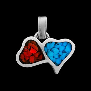 Heart Pendant, 925 Sterling Silver Pendant, Love Jewelry, True Love Pendant, Pregnancy Jewelry, Two Hearts Pendant