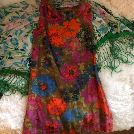 1960s vintage psychedelic mod mini dress