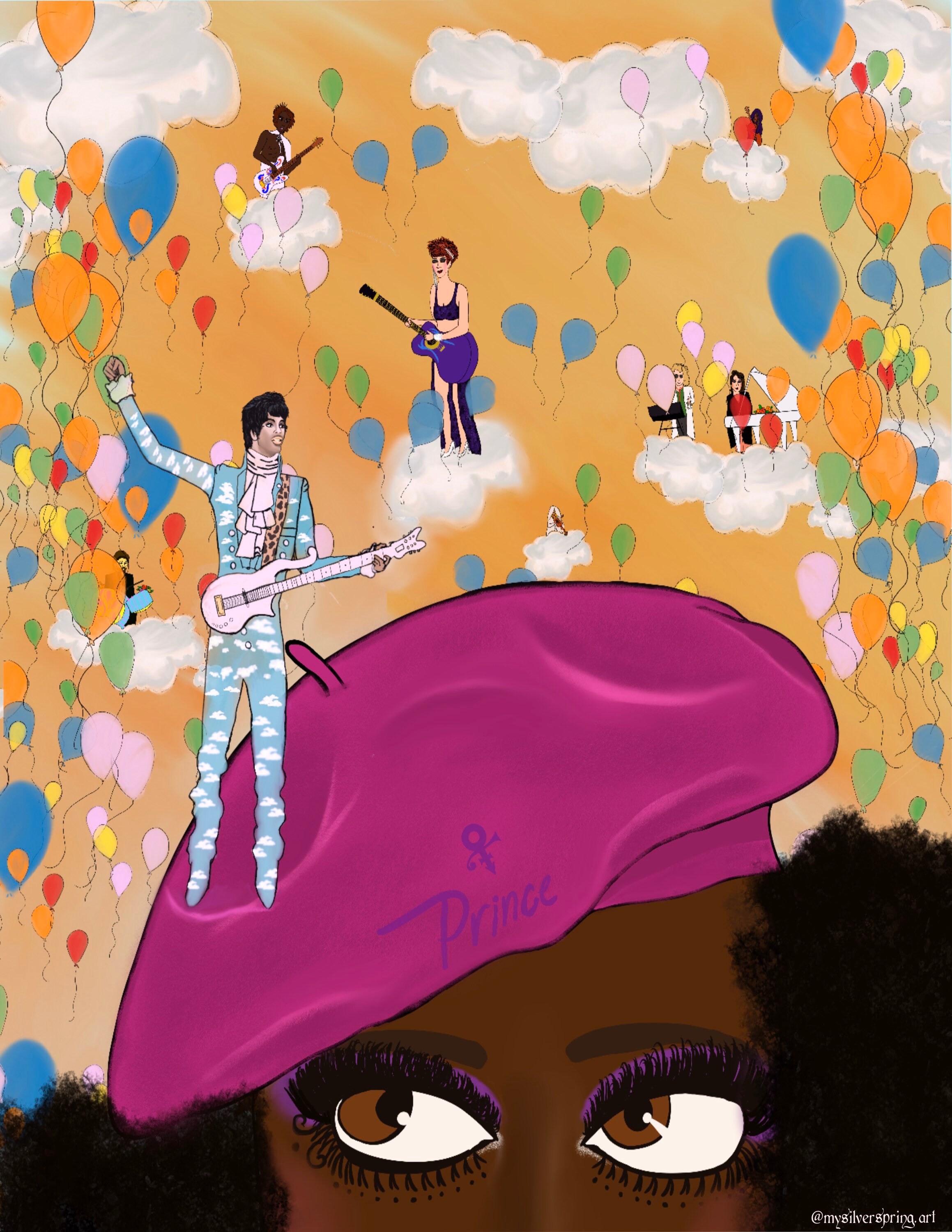 Prince in Raspberry Beret Print Etsy