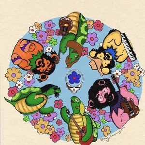 Grateful Dead holographic stickers dead heads jerry Garcia Bob weir dead and company dancing bears terrapin turtles vinyl stickers