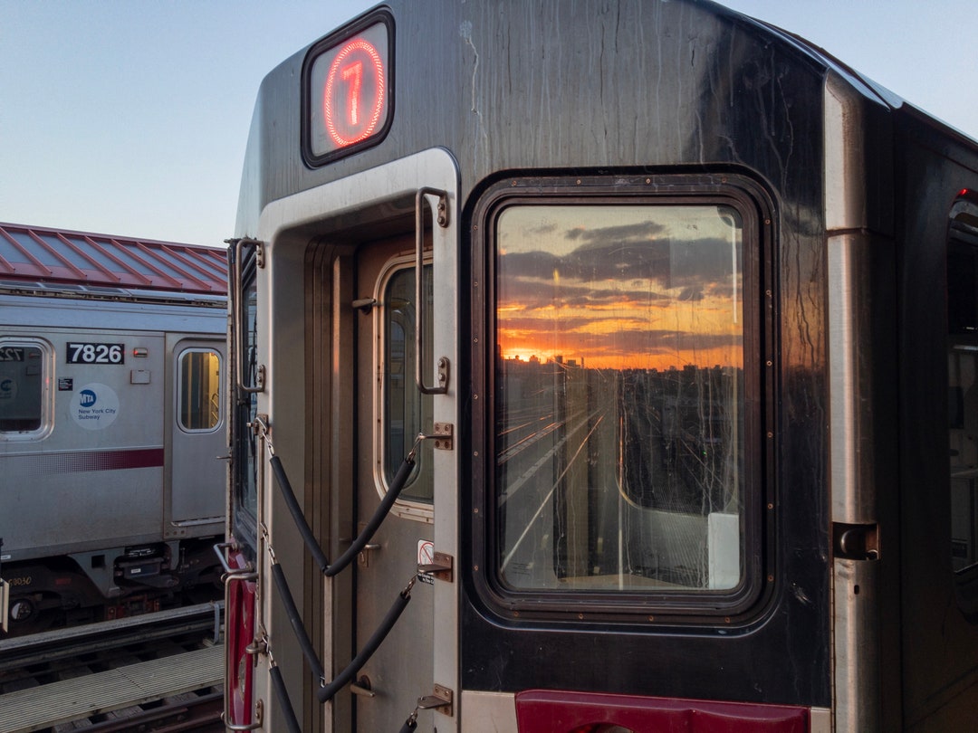 7 Train Sunset Reflection - Etsy