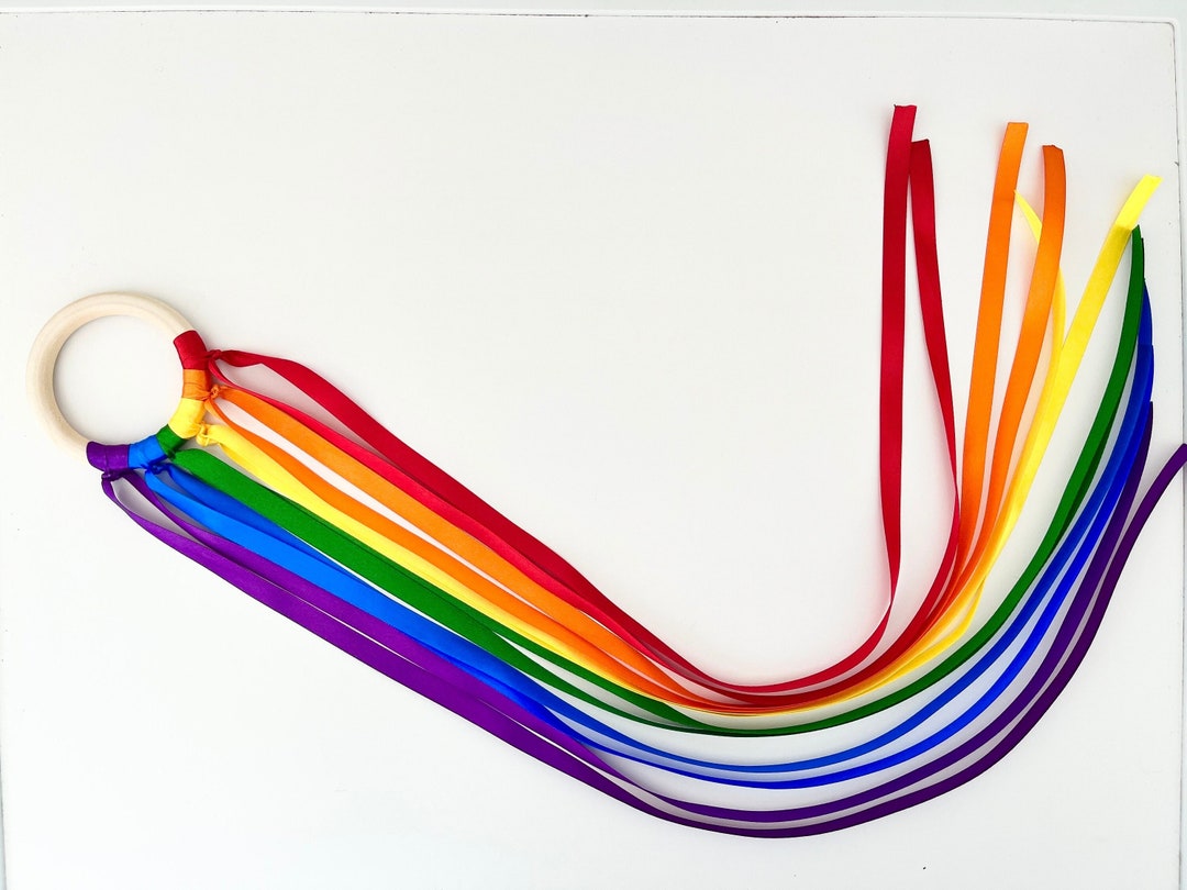 Rainbow Sensory Ribbon Ring | Dancing Ribbon Ring | Montessori ...