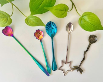 Magic Potion Making Spoons | Rainbow Sensory Play Tools | Fairy Potion Accessories | Mud Kitchen | Kids Potion Kit
