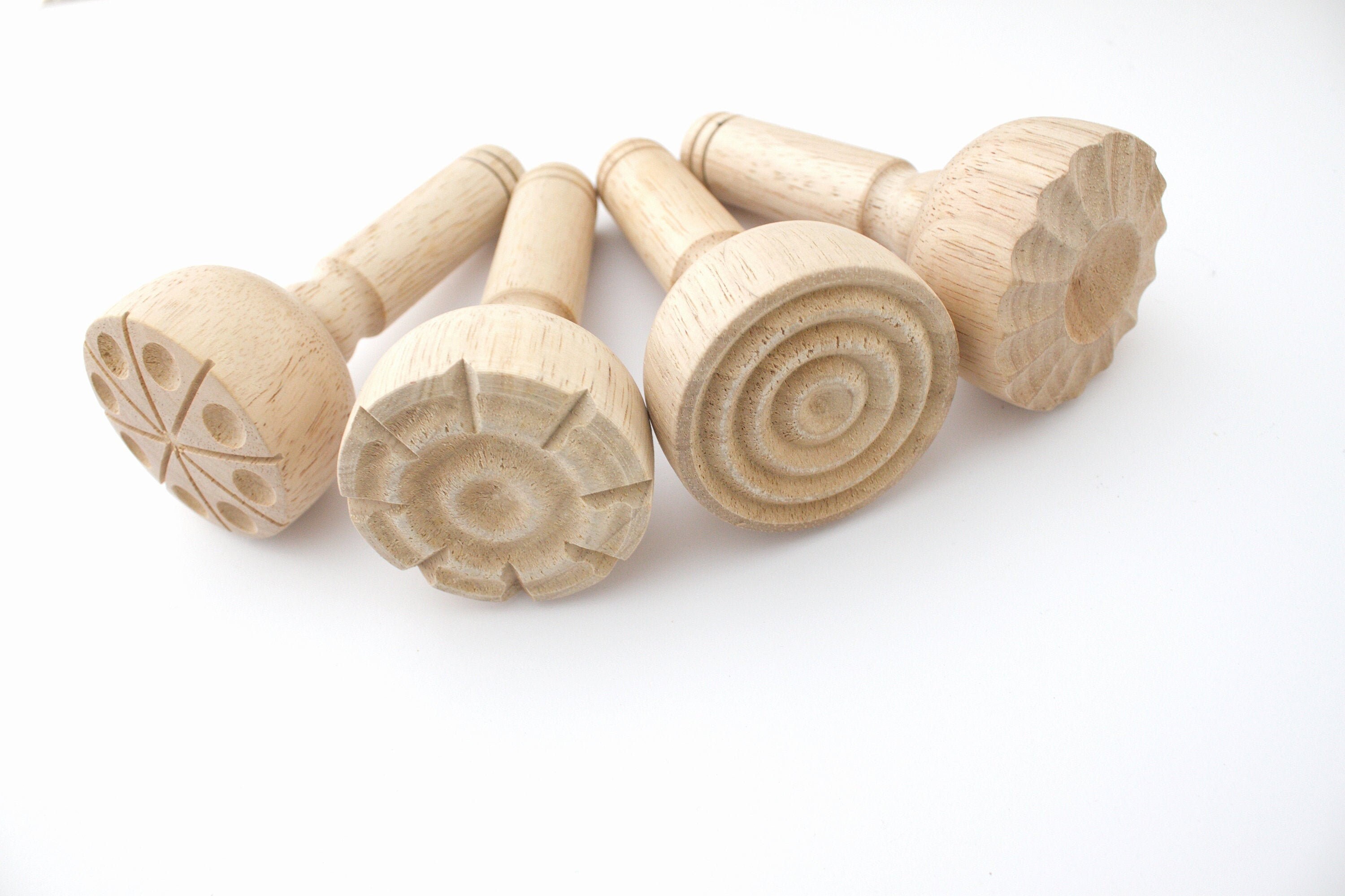 Individual wooden patterned dough stampers play dough tools Etsy