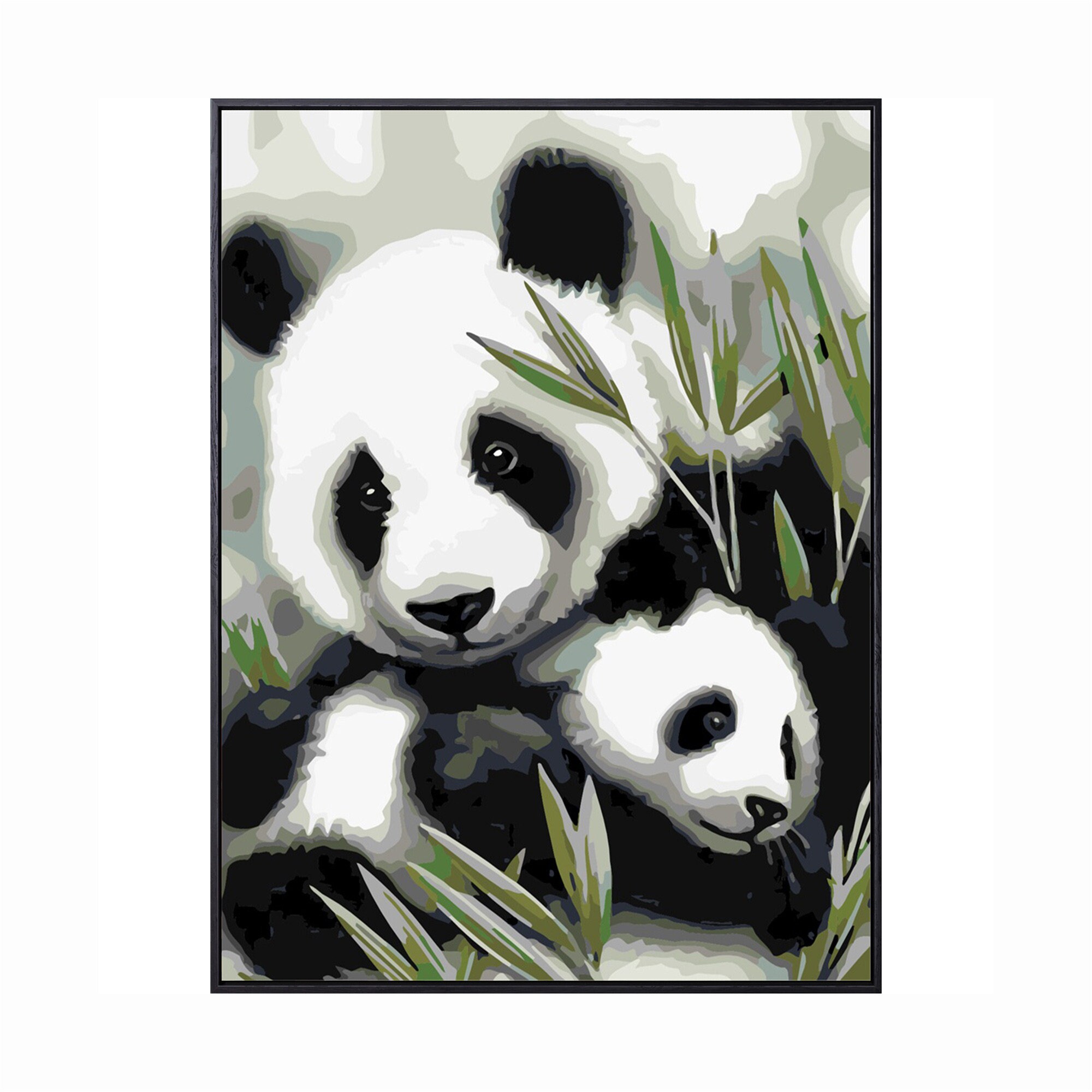 Panda Paint by Number Kit Modern Painting By Number Without Etsy