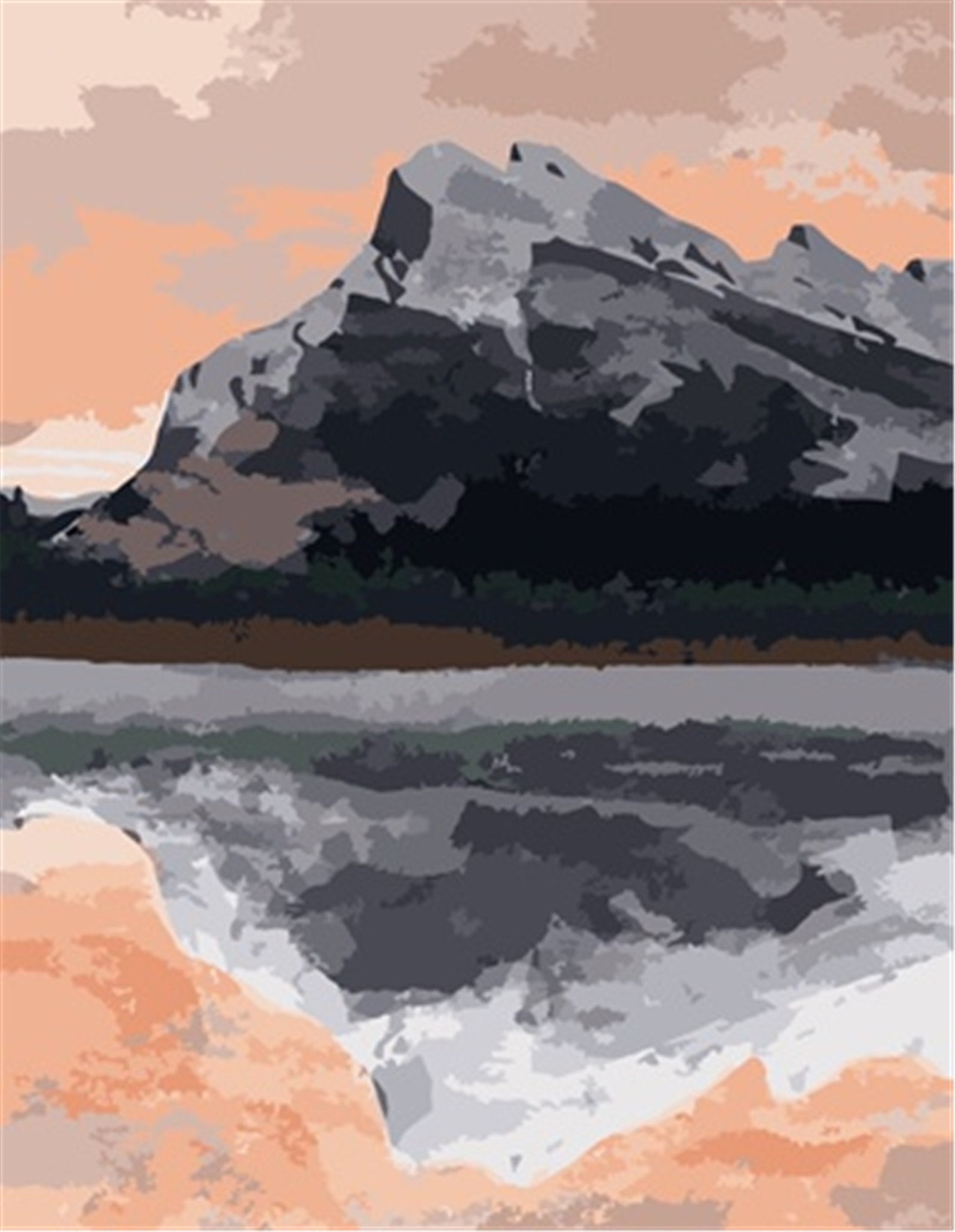 Berge Malen nach Zahlen Kit Landschaft Farbe nach Zahlen Berge Malen nach Zahlen Kit Landschaft Farbe nach Zahlen