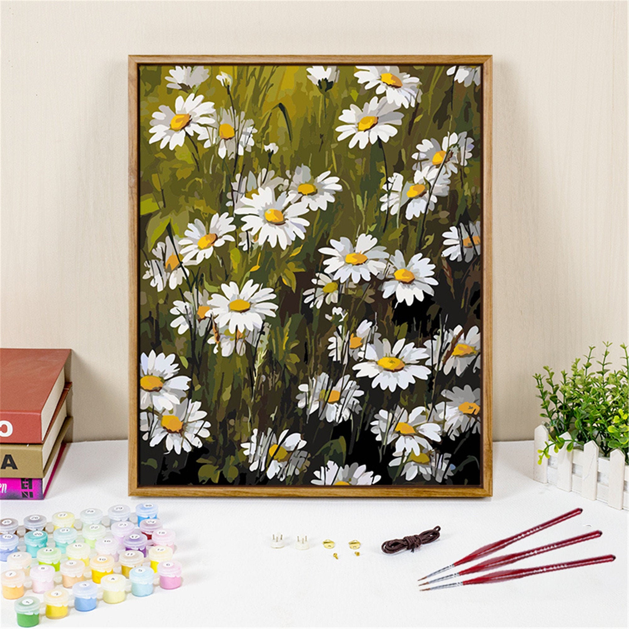 Daisy Paint by Number Kit Flower Painting By Number Without Etsy